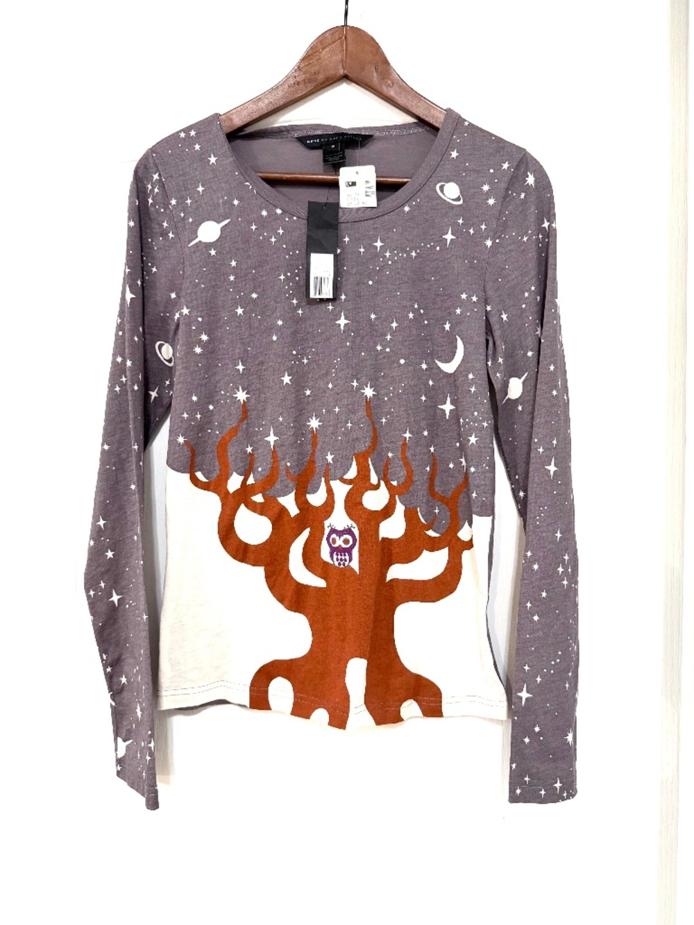 NWT Marc by Marc Jacobs Y2K Starry Sky Owl Graphic Tee M